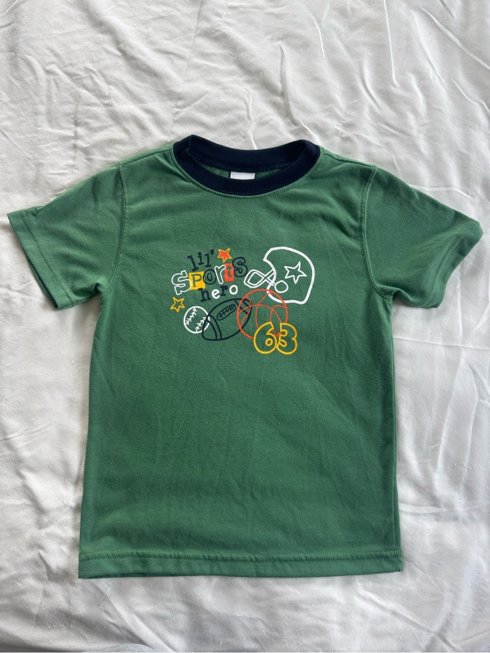 Kids Green 'Lil Sports Hero' Short Sleeve Tee